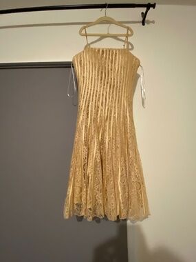 Camille La Ville Golden Spaghetti Strap Dress